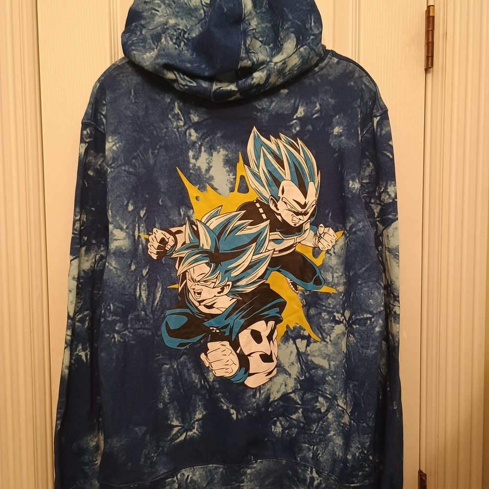 Blue Tie-Dye Anime Hoodie
